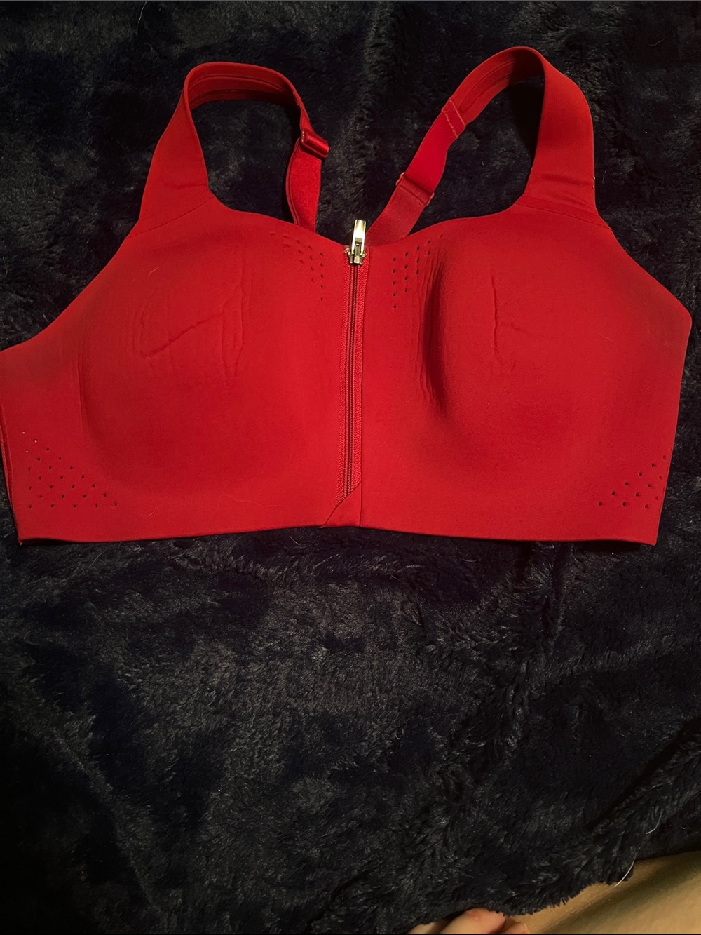 Victoria's Secret Red Front-Zip Wireless Sports Bra